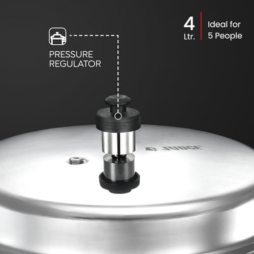 Judge by TTK Prestige Judge by Prestige Deluxe 4 Liter Induction Bottom Pressure Pan (Aluminium), Silver - Image 4