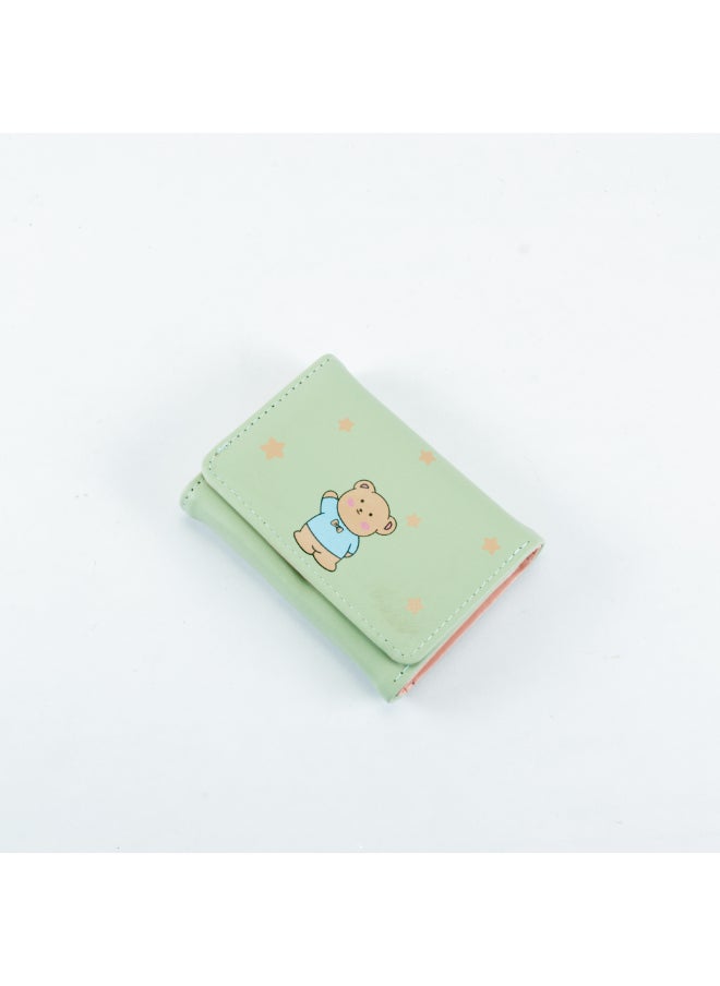 Generic Leather Flip Wallet & Card Holder with Multiple  Pockets Green  - Image 1