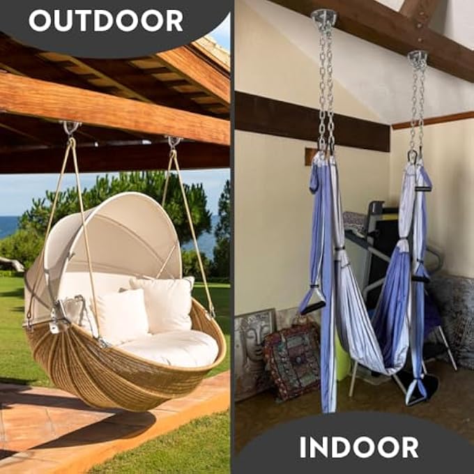 rayihni Swing Set For Home & Outdoor | Easy Setup For Strength, Balance & Back Pain Relief | Adjustable Straps & 600Lb Capacity, Includes Carrying Bag & Online Tutorials - Image 4