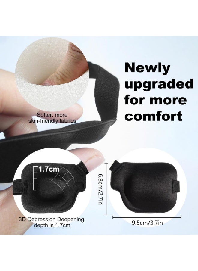 2Pcs 3D Eye Patches For Adults, Adjustable Medical Eyepatch Lazy Eye,Black(Right Eye) - Image 2