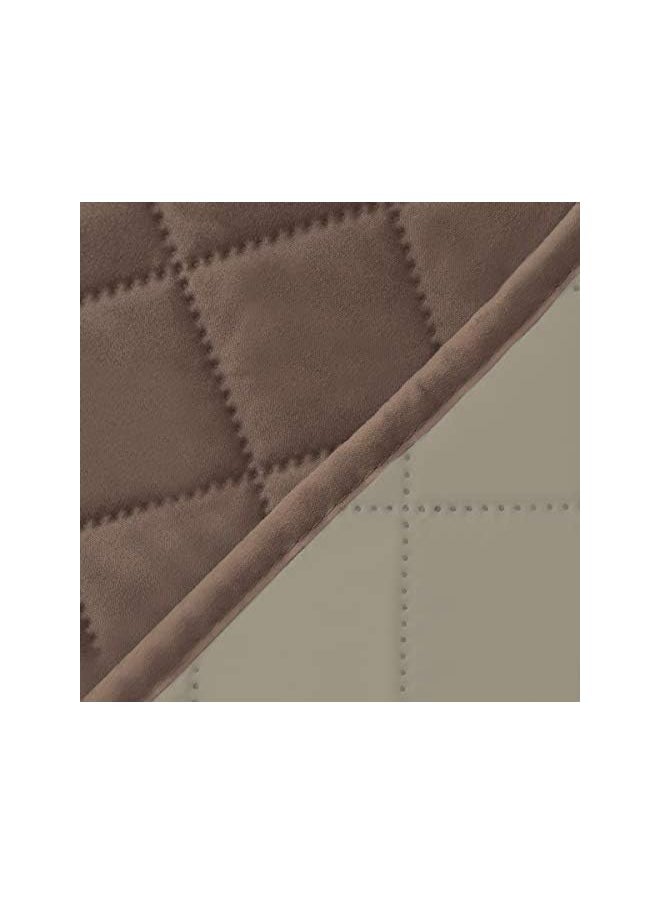 DD - Reversible Quilted Chair Cover 1 Seater, Adjustable Buckle Strap, Anti-Slip, Water Repellent, Sofa and Couch slipcover, Protector, Furniture Cover (Coffee) - Image 1
