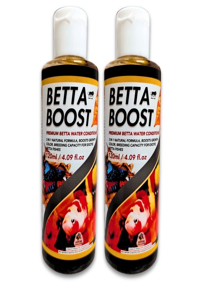 جوثي أكواتيكس بيتا بوست، دواء طبيعي لأحواض أسماك البيتا، مُحسّن لمياه الأحواض ومكمل غذائي، عبوتان سعة 120 مل | مضاد للبكتيريا، يُوازن درجة الحموضة، يُعزز النمو واللون لجميع أنواع أسماك البيتا - Image 1