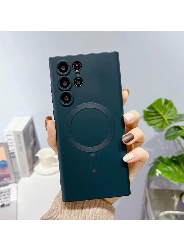 Arabest Samsung Galaxy S24 Ultra case for Camera All-Round Protection,Shockproof Case Cover for Samsung Galaxy S24 Ultra 2024 (Dark green)