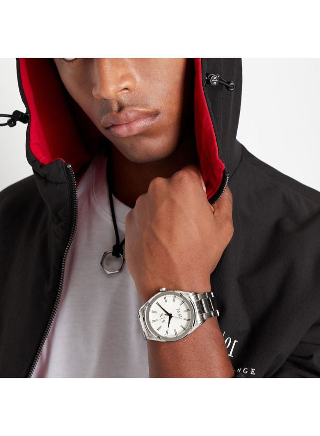 ارماني اكسشينج Men Stainless Steel Analog Wrist Watch AX7131SET with Necklace Set - Image 2