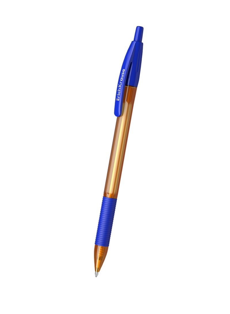 ErichKrause 50-Piece R-301 Amber Matic & Grip Retractable Ballpoint Pen 0.7mm Tip Blue Ink - Image 2