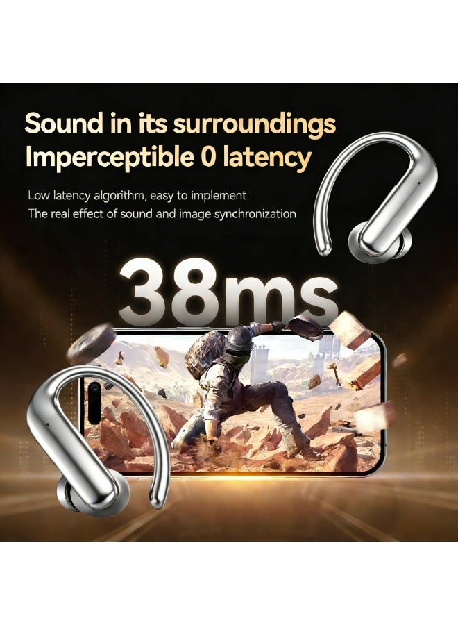 مُوطْمُوك  M145 سماعات لاسلكية بلوتوث سماعات الرياضة ، مع حالة عرض LED ، أكثر من براعم الأذن مع صوت باس عميق ، سماعات اللعب 5 ساعات أعيد تصميمها الراحة تناسب مع أذنيات التشغيل ، الاجتماع ، التمرين - Image 4