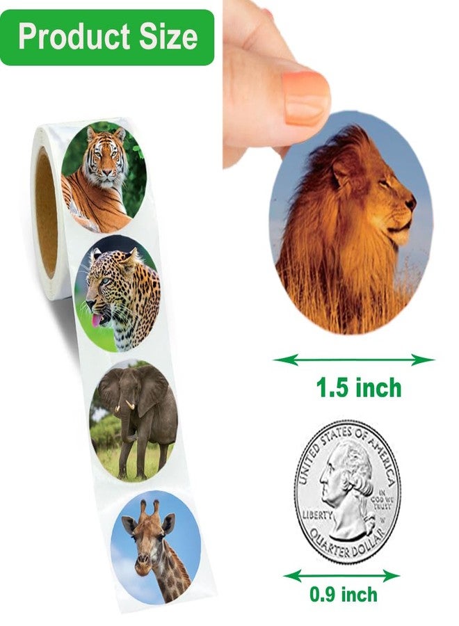 Hohamn 600 Pcs Zoo Animals Stickers for Kids, 1.5 Inch Round Jungle Animal Stickers for Boys Girls Birthday Party Favor Gifts Decoration Teachers Student Classroom Reward - Image 3