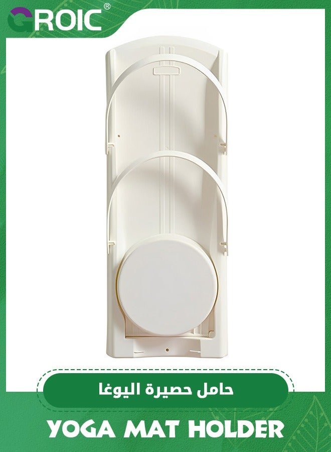 جرويك Yoga Mat Holder, Wall Mount Storage Rack Home Gym Studio Organizer for Foam Roller Foldable Removable Wall Rack for Hanging Yoga Mat, Yoga Sticks, Fitness Equipment Storage - Image 4