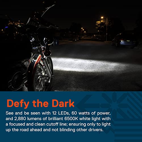 ONLINE LED STORE TRUE MODS 2pc 4.5" Osram LED Harley Fog Passing Light [Halo] [Black-Finish] Motorcycle Passing Fog Lamp for Harley Davidson Accessories Road King Street Glide Electra Glide - Image 2