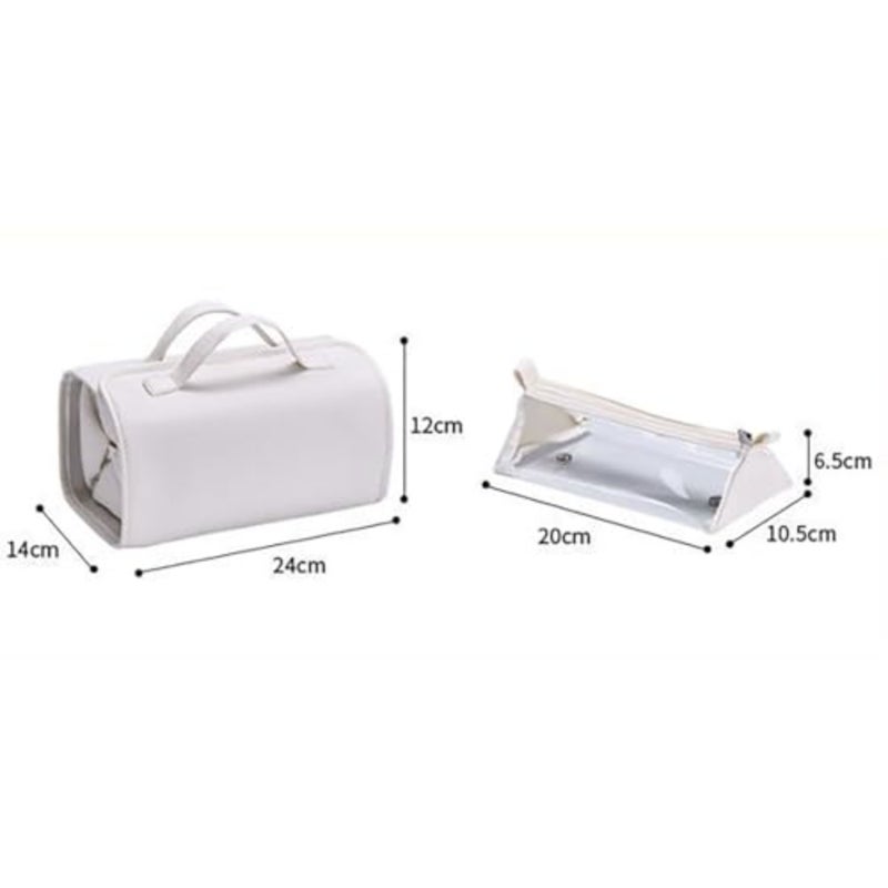 Waterproof Makeup Bag with 4 Detachable Transparent Pouches, Portable Travel Toiletry Organizer, Roll-Up Cosmetic Case, Large Capacity - Image 2