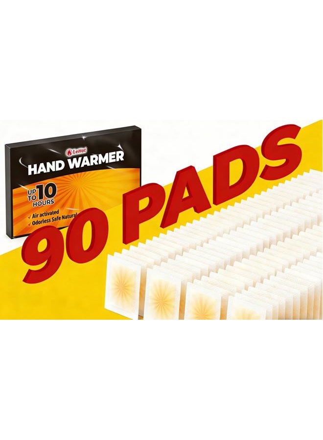 Lehot Hand Warmers - 90 Packs Hot Hands Disposable Heat Pad, Hot Hands Hand Warmers, Up to 10 Hours of Safe and Continuous Heat, Perfect for Camping, Outdoor Skiing, Fishing Ideal for Outdoors and Travel. - Image 2