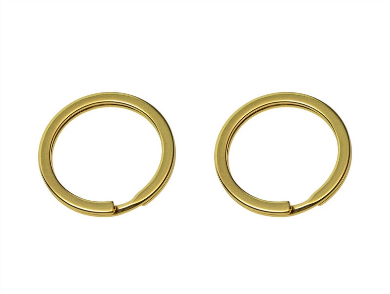 Shapenty Shapenty Gold Metal Key Rings Flat Split Key Chain Part Connector Keyring Clip Keychain Clasp Holder for DIY Craft Project and Home Car Keys Organization 2 Pack Gold 