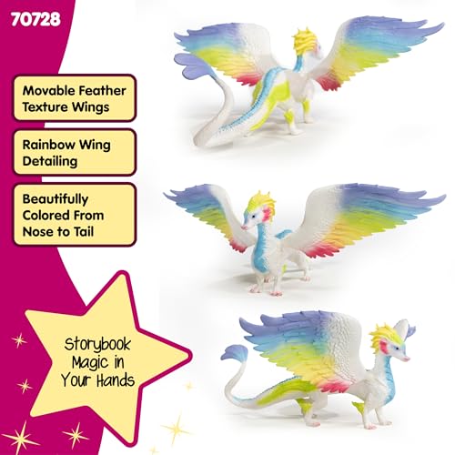 schleich Bayala 13 Rainbow Dragon Figurine with Movable Wings Winged Mythical Creature Figure with Glittering Body Colorful Girl Dragon Toy for Imaginative Play Kids Ages 5 70728 - Image 3