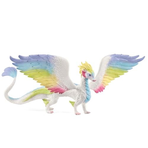 schleich Bayala 13 Rainbow Dragon Figurine with Movable Wings Winged Mythical Creature Figure with Glittering Body Colorful Girl Dragon Toy for Imaginative Play Kids Ages 5 70728 - Image 1