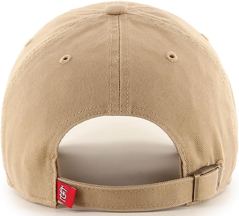 47 Brand MLB Khaki Primary Logo Clean Up Adjustable Strap Baseball Dad Hat Cap, Adult One Size Fits All - Image 2