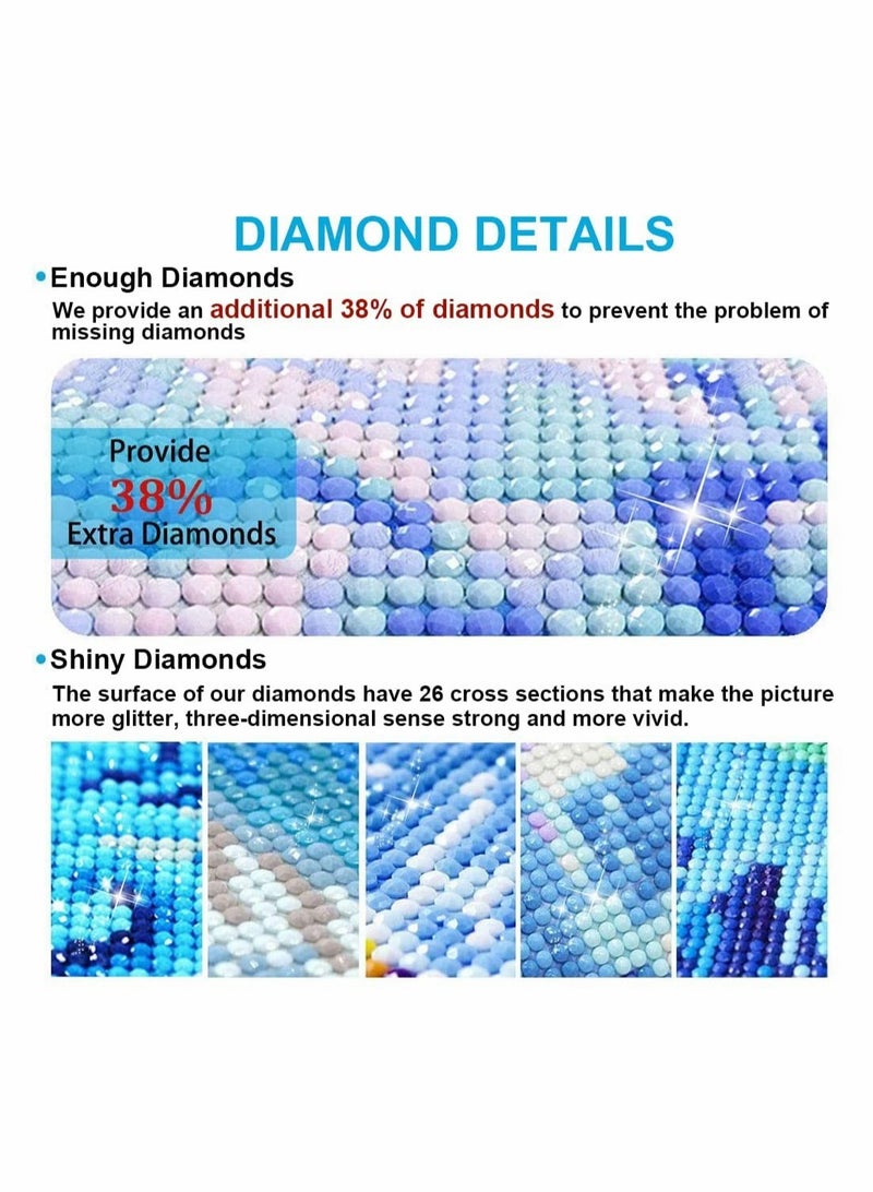 Zikra Big Size Diamond Painting Art Kits Paint by Number for Adults Kids Beginner 5D DIY Full Drill Round Diamond Painting Cross Stitch Embroidery Picture Art for Home Wall Decor Private Gift 30x40cm - Image 4