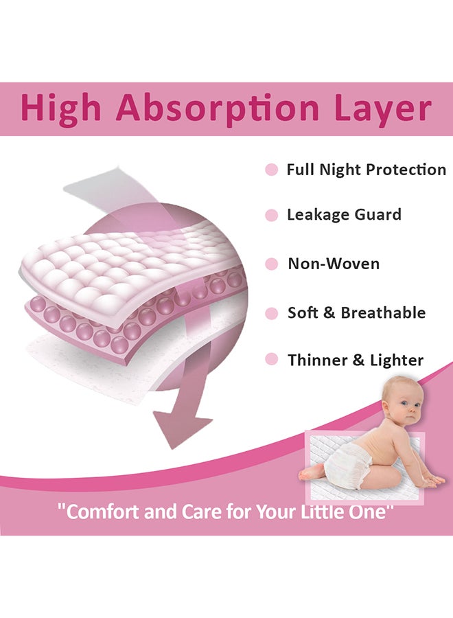 Cute 'n' Cuddle Pack Of 120 Disposable Soft Ultra Absorbent Waterproof Diaper Mess-Free Changing Mat Liners Baby Changing Mat Cover Bed Pads, Pink, 60 CM X 90 CM - Image 4