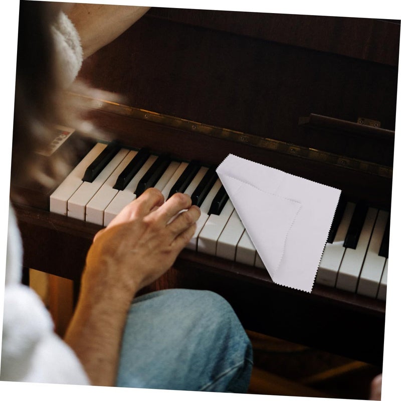 Light Grey Microfiber Instrument Cleaning Cloths for Piano Violin Guitar 3 Pack Reusable Lint Free - Image 5