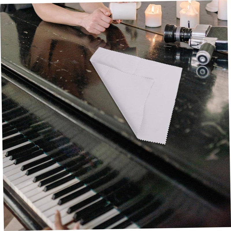 Light Grey Microfiber Instrument Cleaning Cloths for Piano Violin Guitar 3 Pack Reusable Lint Free - Image 4