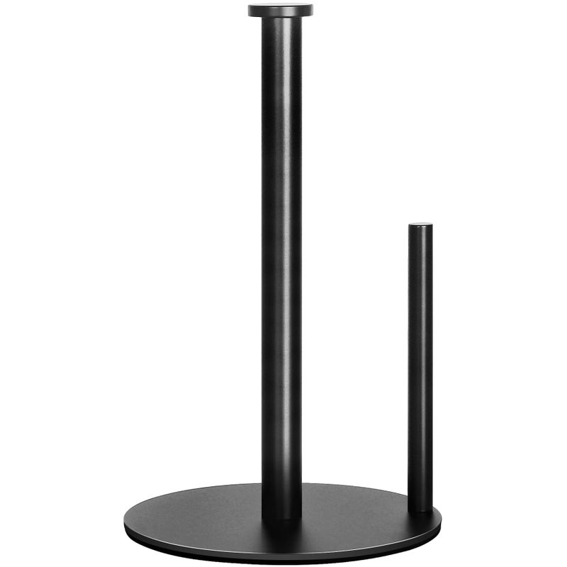 OBODING Paper Towel Holder Countertop, OBODING, Black Kitchen Paper Towel Holder Stand for Kitchen and Bathroom Organization, Stainless Steel Paper Towel Holders for Standard and Large Rolls (Matte Black)  - Image 1