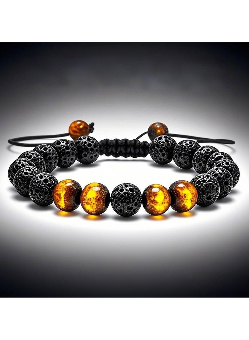 Gifts for Him Lava Rock Diffuser Bracelet Natural Healing Stone for Balance Wellness - Image 2