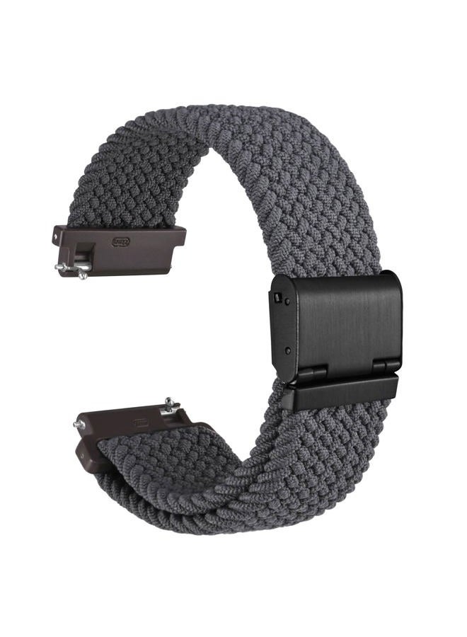 WOCCI 18mm Braided Nylon Watch Band for Men and Women, Quick Release, Black Stainless Steel Buckle (Grey) - Image 1
