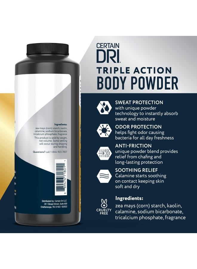 Certain Dri Body Powder for Men & Women - Talc-Free - Maximum Sweat Absorption, Moisture, & Odor Control - Calamine-Infused, Anti-Chafing, & Anti-Itch - Gentle on Sensitive Skin - 8 oz - Image 2