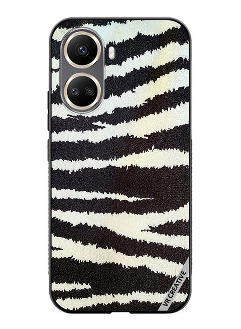 Protective Case Cover For Huawei Nova 10 SE Cotton Fabric With Zebra Texture Design Multicolour