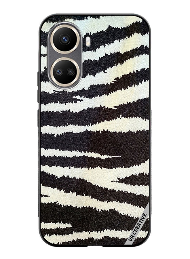 Protective Case Cover For Huawei Nova 10 SE Cotton Fabric With Zebra Texture Design Multicolour
