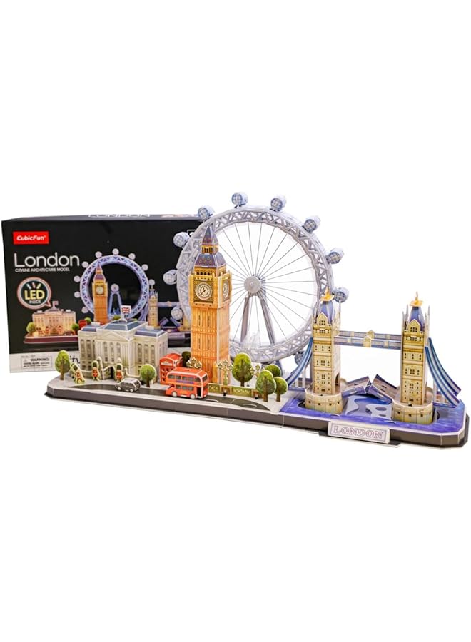 CubicFun Cityscape City Line London Led Lighting 3D Puzzle 186 Piece Set - Image 1