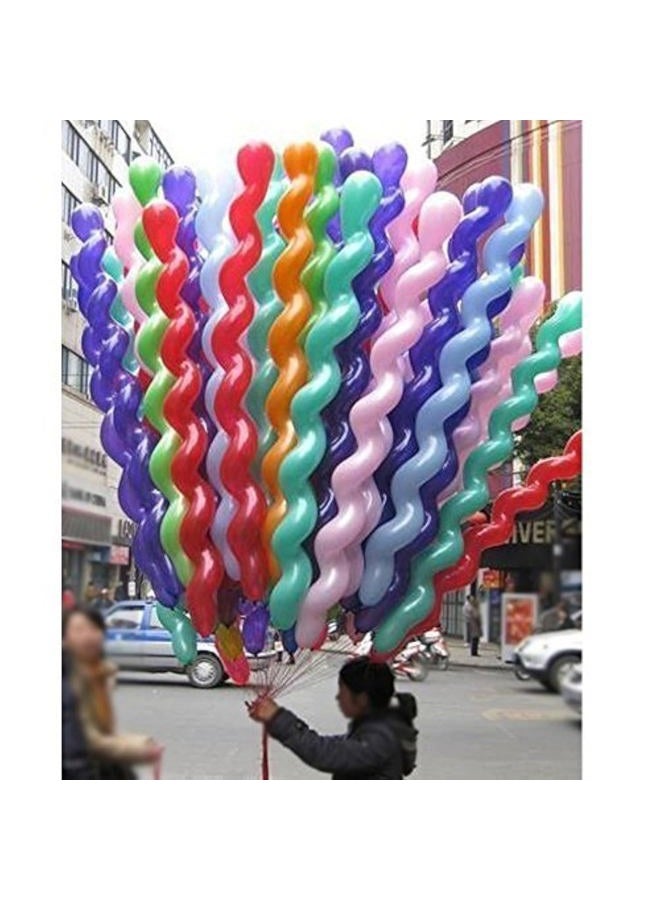 100Pcs 40inch Latex Spiral Balloons, Colorful Unique Twisted Latex Balloon for Birthday Wedding Festival Party Supply Decorations Random Color