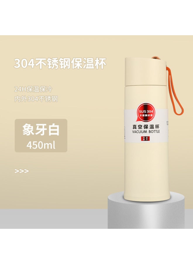 Korean Style Light Luxury 304 Stainless Steel Thermos Cup Portable Couple Student Casual Straight Cup Cup Gift
