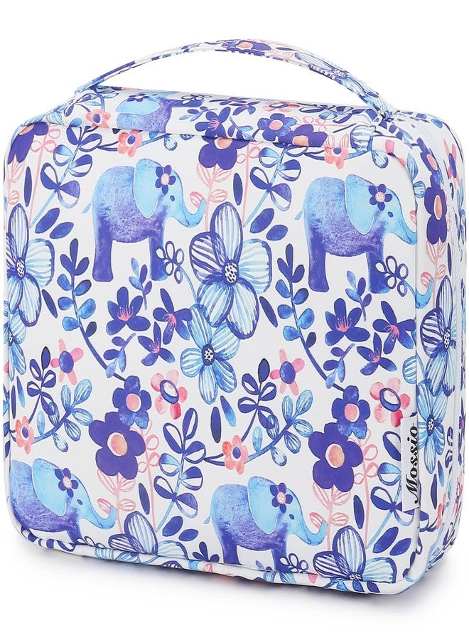 Mossio Hanging Toiletry Bag with Sturdy Hook - Large Portable Cosmetic Makeup Travel Organizer for Men & Women, Flower Elephant - Image 1