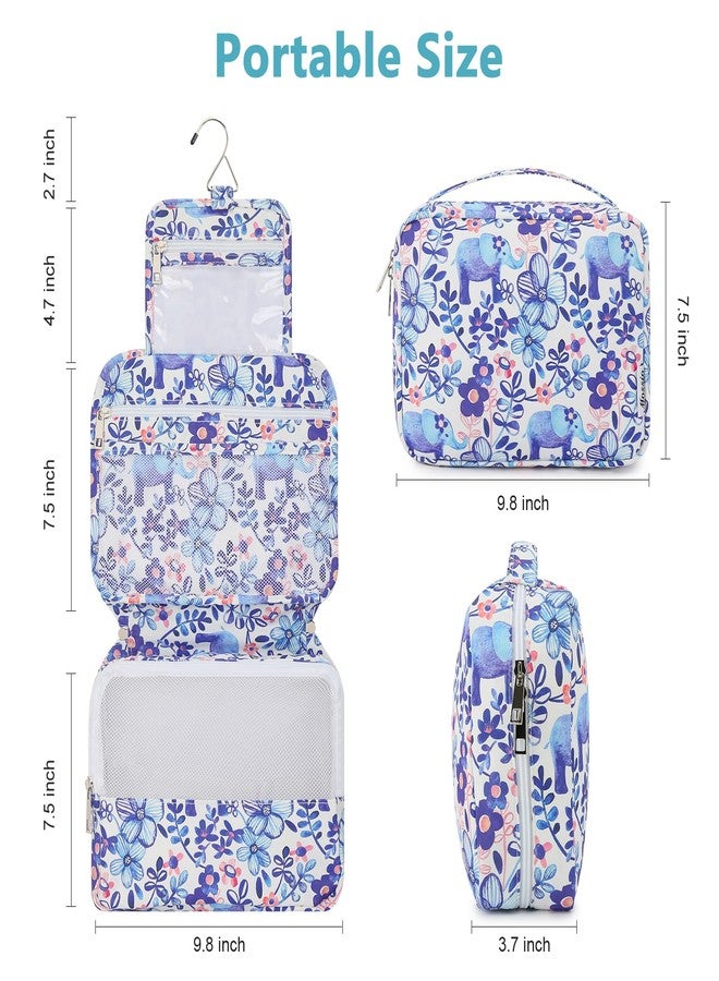 Mossio Hanging Toiletry Bag with Sturdy Hook - Large Portable Cosmetic Makeup Travel Organizer for Men & Women, Flower Elephant - Image 4