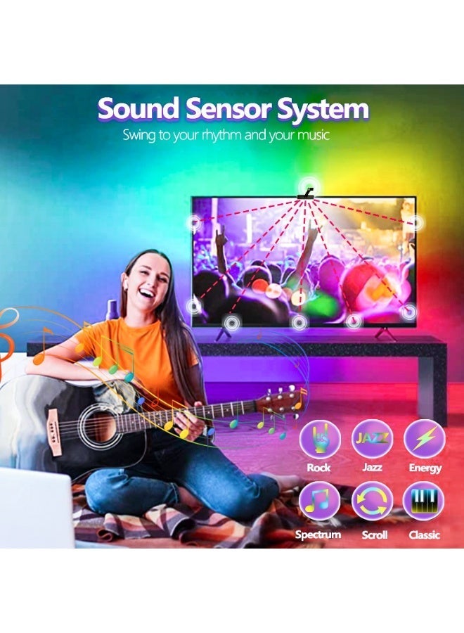 TV Backlight 3 Lite مع وظيفة تصحيح العدسة الكروية مزامنة مع تلفزيونات 55-65 بوصة، RGBICW Wi-Fi TV LED Backlight مع كاميرا، 4 ألوان في مصباح واحد، تحكم صوتي وتطبيق، محول - Image 3