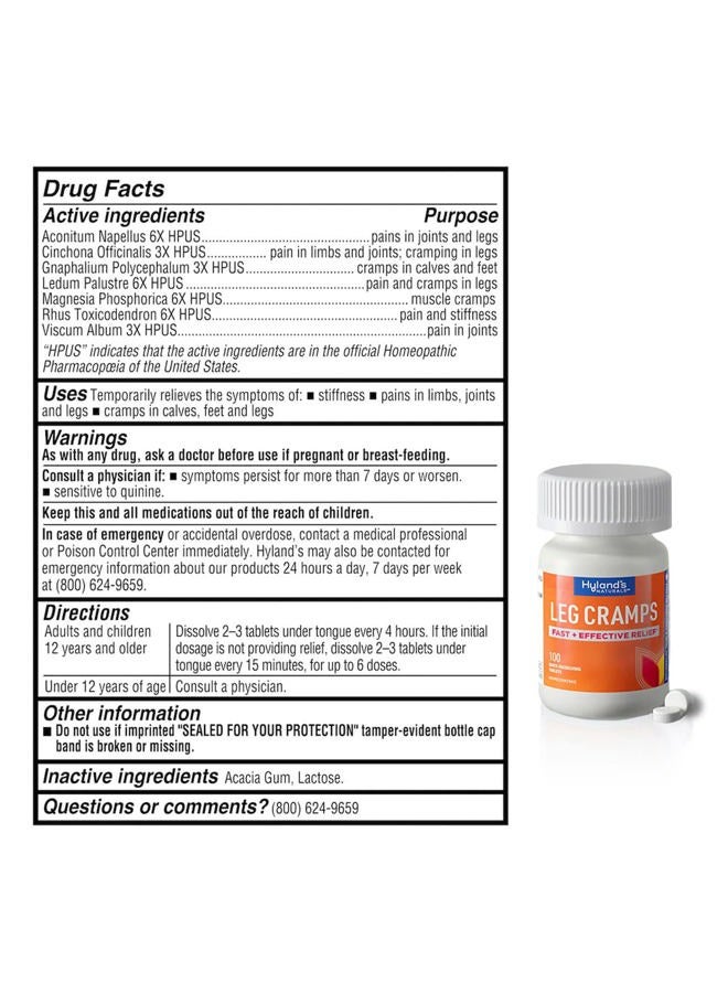 Hyland's Relax Calf and Foot Cramps, 100 Tablets each (Value Pack of 3) - Image 5