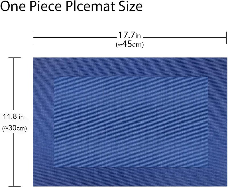 pigchcy Placemats Vinyl Washable Table Mats Elegant Non-Slip Placemats for Dinner Table Set of 4 (Navy Blue) - Image 2
