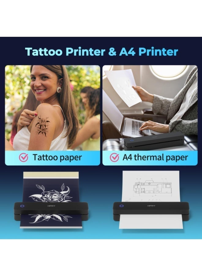 HPRT Tattoo Stencil Printer, Wireless Thermal Tattoo Printer + 10 Sheets Transfer Paper, Compatible with Smarthone/PC, Tattoo Supplies for Tattoo Artists & Beginners, Black - Image 5