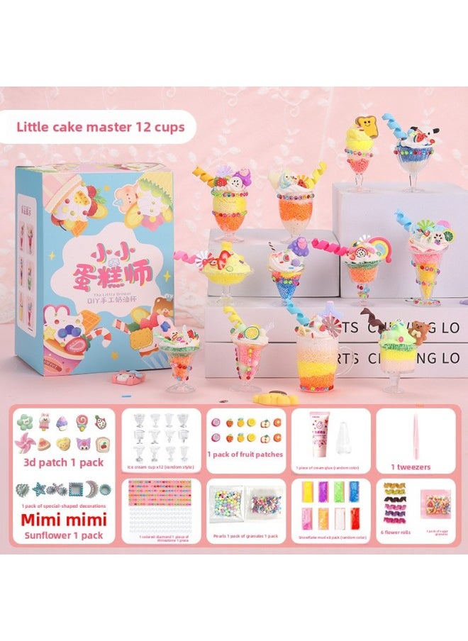Generic - Small Dessert Maker Handmade Diy Simulation Drink Cup Ice Cream Cup Material Making Cream Baking Women-Specifications:Little Cake Maker -12 Cups - Image 1