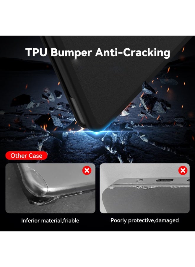 غطاء متوافق مع MacBook Pro 16 بوصة الجديد (2021-2024، 2026) M5 A3429 A3428 / M4 A3403 A3186 / M3 A2991 / M2 A2780 / M1 A2485 Pro/Max Touch ID، غطاء حماية مطفي من TPU + PC فائق النحافة، أسود مصنف - Image 3