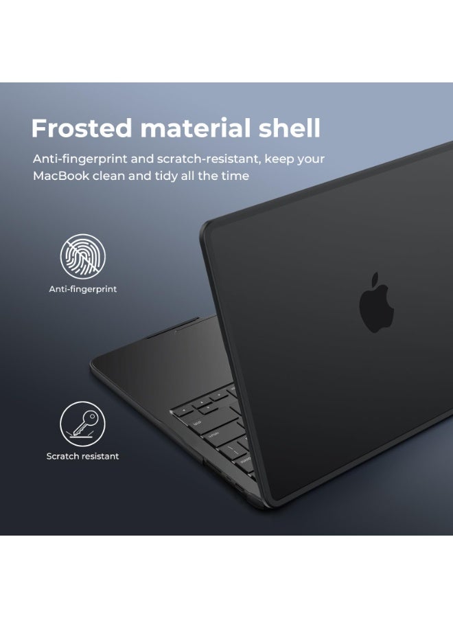 غطاء متوافق مع MacBook Pro 16 بوصة الجديد (2021-2024، 2026) M5 A3429 A3428 / M4 A3403 A3186 / M3 A2991 / M2 A2780 / M1 A2485 Pro/Max Touch ID، غطاء حماية مطفي من TPU + PC فائق النحافة، أسود مصنف - Image 4