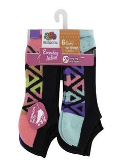 FRUIT OF THE LOOM Fruit of the Loom Girls 6 Pack Everyday Active Cushion No Show Socks, M, Black  - Image 2