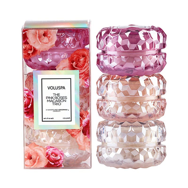 Voluspa Roses Macaron Trio Gift Set, 1.8 Ounces Each - Image 2