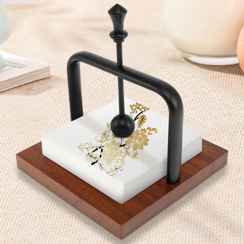 Napkin Holder, Tissue Holder for Western Restaurant, Solid Wood Tissue Holder for Hotel, Tabletop Tissue Stand - Image 1