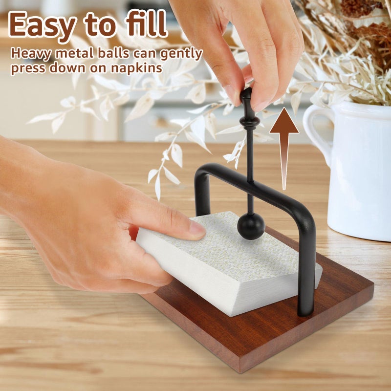Napkin Holder, Tissue Holder for Western Restaurant, Solid Wood Tissue Holder for Hotel, Tabletop Tissue Stand - Image 2