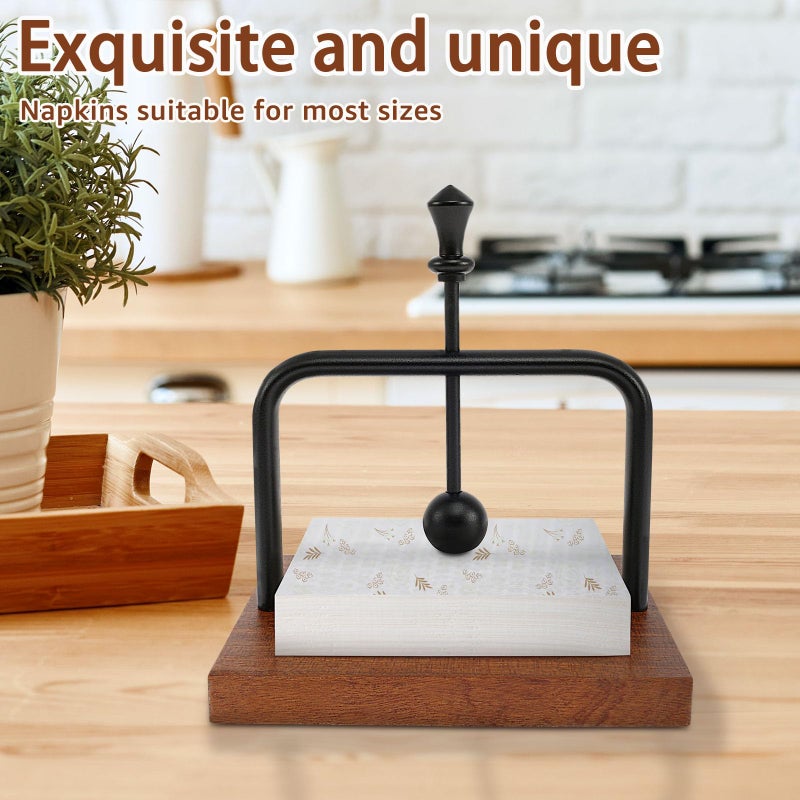 Napkin Holder, Tissue Holder for Western Restaurant, Solid Wood Tissue Holder for Hotel, Tabletop Tissue Stand - Image 5
