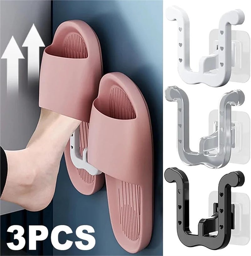 خطافات شفافة ذاتية اللصق للأحذية 6 قطع رف تخزين أحذية مثبت على الحائط بدون حفر - Image 5