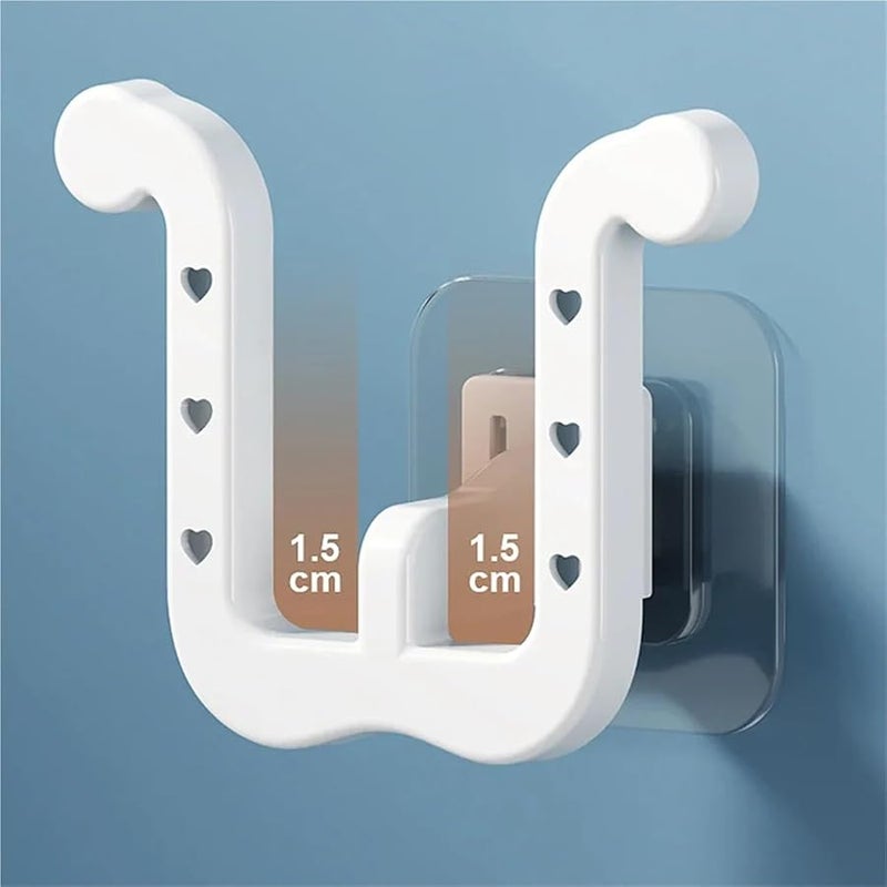 خطافات شفافة ذاتية اللصق للأحذية 6 قطع رف تخزين أحذية مثبت على الحائط بدون حفر - Image 4