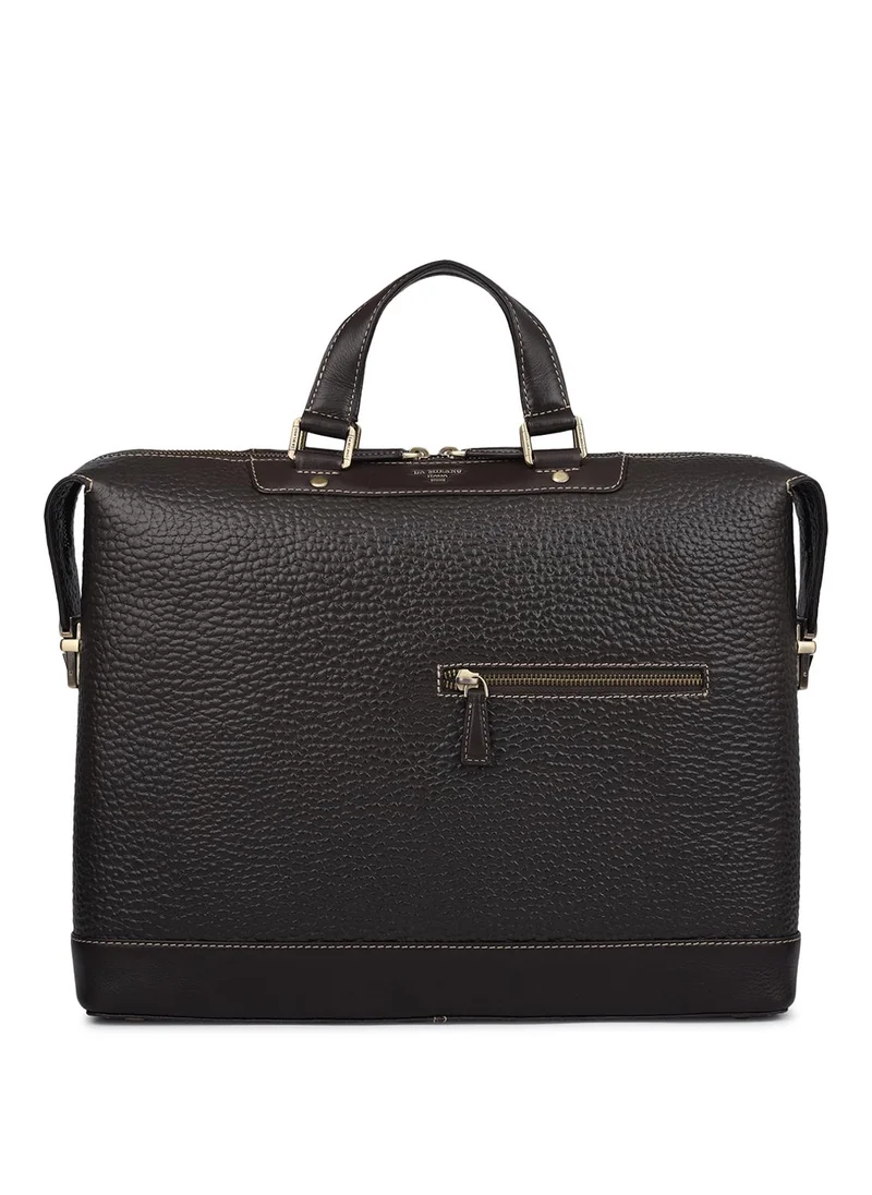 دا ميلانو حقيبة لاب توب جلد طبيعي بني من دا ميلانو