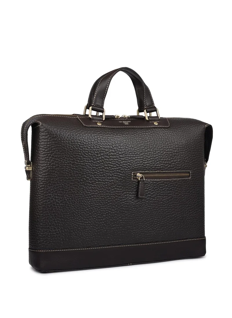 دا ميلانو حقيبة لاب توب جلد طبيعي بني من دا ميلانو